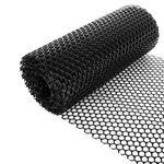 AHUNTTER Chicken Wire Mesh Roll 5m Plastic Mesh Fencing Poultry Breeding Netting Garden Balcony Protection Net Black,1.2cm Diameter