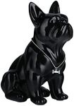 suruim Resin English Bulldog Statue French Bulldog Sculpture Home Decor Modern Collectible Doll Art Dog Statue Bulldog Doll Resin Crafts Living Room Tabletop Decor (Black, 6 inches)