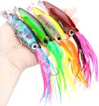 OriGlam 4pcs Simulation Squid Fishing Lures Bait Kit, Octopus Swimbait Squid Swimbait Hard Lures, Artificial Bait Squid Octopus Skirts Saltwater Fishing Lure