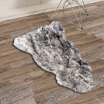 Natural Sheepskin Rug with Thick and Lush 2.5 Inch Pile | Hypoallergenic Sheep Fur Rug with Anti-Skid Back l Sheepskin Wool Area Rugs, Gradient Grey, 2 ft x 3 ft