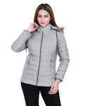 Brazo Latest Full Sleeve Puffer Winter Jacket For Women and Winter Jacket for Girl. Sweater Jacket/Fur Jacket/Water Resistant Jacket for Woman with Hood for keep you warm (M, Light Grey)