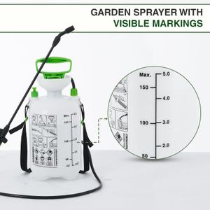 ANSIO 5L Garden Pressure Sprayer – Pump Action for Weed Killer & Pesticides