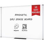 VIZ-PRO Dry Wipe Magnetic Whiteboard, 150 x 120 cm, Wall Mounted Board for School Office and Home