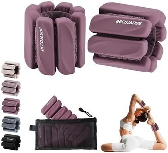 BECOJADDE Ankle Weights for Women Men Adjustable 2LB Wrist Weights Bracelet Set of 2 for Home Gym Weighted Bangles Wristbands Leg Arm Weights for Walking Swimming Running Pilates Yoga Gym, Deep Plum