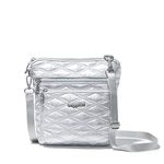 Baggallini Women's Modern Pocket Crossbody, Silver Metallic Quilt, One Size