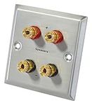 Dynavox LS- Wall Connection Panel Stainless Steel 4 Banana Jacks