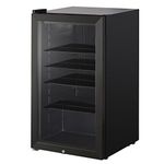 Cookology CBC98BK Under-Counter Fridge, 98 Litre Beer, Wine and Drinks Fridge with Adjustable Temperature Control, LED Light, Suitable for Cans and Bottles, Energy Efficient - in Black