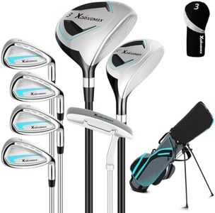 8 Pieces Complete Golf Club Set for Men & Women (Left/Right Hand) – Full Set with Fairway Wood, Hybrid, Irons, Putter & Lightweight Bag – Beginner Friendly, Best Value for Distance & Accuracy