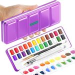 ARTISTRO Watercolor Paint Set 24 Colors, Travel Watercolor Set in Portable Box, Water Color Paint Sets for Kids, Mini Water Colors Paint Adult Set for Artists, Beginners, Amateur Hobbyists