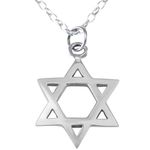 Alexander Castle Solid 925 Sterling Silver Star of David Pendant Necklace for Men Women Boys Girls - with 18" Silver Chain and Jewellery Gift Box