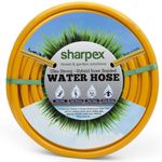 Sharpex 30 Meter 0.5 Inch Hose Pipe for garden | Heavy Duty Yellow Water Pipe Lightweight, Durable & Flexible | Hose with Clamps & Connector | Car Washing, Garden Pipe for Home, Outdoor-Indoor Use