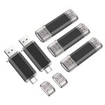 Vansuny 5 Pack 32GB USB C Flash Drive 2 in 1 OTG USB 3.0 + USB C Memory Stick with Keychain Dual Type C USB Thumb Drive Photo Stick Jump Drive for Android Smartphones, Computers, MacBook, Tablets, PC