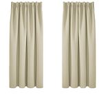 Deconovo Super Soft Curtains Thermal Insulated Pencil Pleat Blackout Curtains for Livingroom 46 x 54 Beige Two Panels