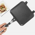 Youyijia Camping Toastie Maker Portable Aluminum Alloy Toasted Sandwich Maker with Non-Stick Coating Heat Resistant Handle for Indoor and Outdoor Use Black