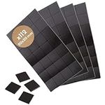 WINTEX Self Adhesive Magnetic Strips - 112 Pcs Black Displate Strong Sticky Wall Magnets - 20x20x1.2 mm Stick On Magnet Strip for School & Office