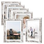 ADDMES 6 Pack 8x10 inch Picture Frames Set, Gallery Picture Frames Colleage for Wall, Multi-sized Photo Frames for Family, Home Wall Decor, Vintage Rusted White