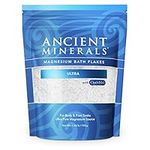 Ancient Minerals Magnesium Bath Flakes ULTRA with MSM - Resealable Supplement Bag of Magnesium Chloride Bath Salt (750g)