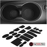 CupHolderHero fits Nissan Armada Accessories 2017-2020 Premium Custom Interior Non-Slip Anti Dust Cup Holder Inserts, Center Console Liner Mats, Door Pocket Liners 17pc Set (Solid Black)