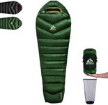 BUERTS Down Sleeping Bag Winter All-Season Sleeping Bag Outdoor Suitable for Adults and Children Outdoor Camping Hiking with Compression Bag. (-5℃, Green)