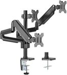 3 Monitor Mount - for Gamers, Entrepreneurs and Business Professionals | Triple Monitor Stand Fits Curved or Flat Screens from 17 to 27inches - Holds 15pounds per Screen | Wide Range of Motion