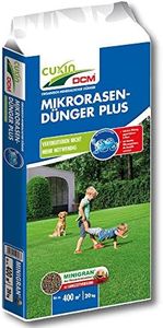 Cuxin DCM Mikro-Rasendünger Plus, Vertikutieren Nicht mehr notwendig, NPK-Dünger 10-3-18, 20 kg für bis zu 400 m²