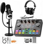 SquarockTek Podcast Equipment Bundle, Dynamic XLR/USB Gaming Microphone & Streaming Audio Mixer with RGB Lights, Perfect for Podcast, Recording, Video Vocal, PC