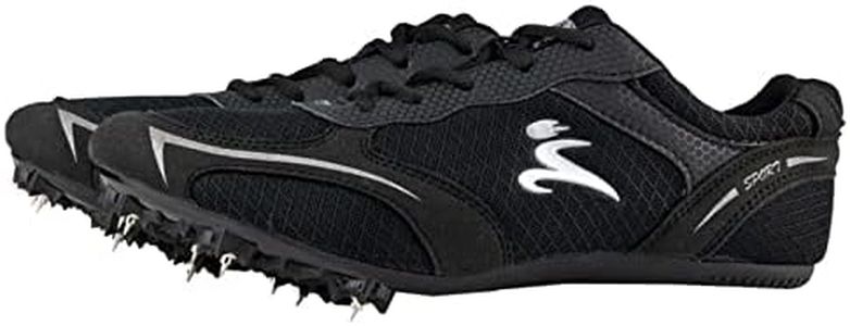 ZHENSI Track and Field Shoes Kids Adult Sprint Spikes Shoes Mesh Lightweight Buffer Unisex,Black,9.5