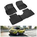 KIWI MASTER Floor Mats Compatible for 2017-2022 Honda CR-V Accessories All Weather Mat Front & Rear 2 Row Seat TPE Slush Liners Set Black