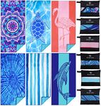 6 Pack Microfiber Thin Lightweight Beach Towel Oversized 71x32 Extra Large Sand Free Towels for Travel Swim Pool Yoga Gym Camping for Adults Women Men Beach Essentials Accessories Vacation Gift