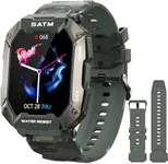 PYRODUM Smart Watches for Men, 1.71" Fitness Watch with Heart Rate Blood Pressure Monitor,5ATM Waterproof Smart Watch for Android Phones, 24 Sports Modes, Tactical Military Sports Watches-2 Bands