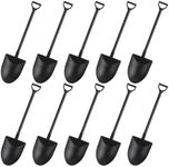 CCINEE 100 Pcs Plastic Mini Shovel Shape Spoons,Black Disposable Cute Shovel Dessert Spoons for Halloween Party Ice Cream Yogurt Pudding