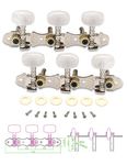 Metallor Acoustic Guitar Tuning Pegs Machine Heads Tuning Keys Tuners Double Hole 3L 3R Chrome.