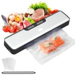 Keromee 70kpa Powerful but Compact Vacuum Sealer Machine, Bags and Cutter Included, One-Touch Automatic Food Sealer with External Vacuum System for All Saving needs, Dry Moist Fresh Modes