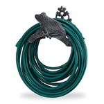 Relaxdays Garden Hose Holder, Cast Iron, Frog, Nostalgic Hose Reel, Wall-Mounted, HxWxD: 19 x 27 x 17 cm, Grey