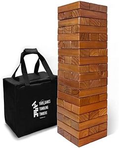 Yard Games Large Tumbling Timbers Wood Stacking Party Tailgate Backyard Game Indoor Outdoor with Carrying Case for Kids Adults, 24 Inch, Stained