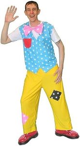 Mens Mr Tumbles Waistcoat Bow Tie Trousers Kids Entertainer Fancy Dress Outfit [S/M]