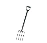 PaMeer Heavy Duty Gardening Fork, Carbon Steel Digging Fork Border Fork, Ergonomic Design Tilted Grip and 4 Tines Lightweight Ladies Garden Fork _ Grey_ 102x 18Cm