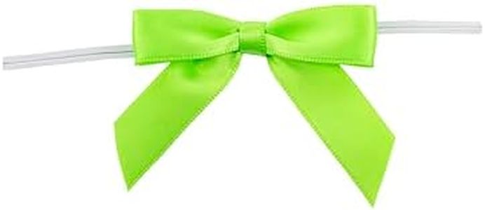 Reliant Ribbon 5171-18503-2X1 Satin Twist Tie Bows - Small Bows, 5/8 Inch X 100 Pieces, Citrus