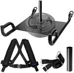 Yes4All Weighted Training Pull Sled with Vest, Steel Buckle, Fit for 1-2 Inch Plates, Sled Workout Equipment, Sport Power Sled for Athletic Exercise and Speed Improvement