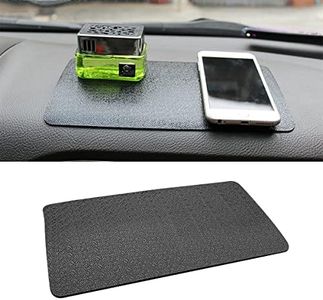 BLAU GRUN Car Dashboard Anti-Slip Rubber Pad, 10.6 x 5.9 Universal Non-Slip Car Magic Dashboard Sticky Adhesive Mat for Phones Sunglasses Keys Electronic Devices and More Use (Black/Car Texture)