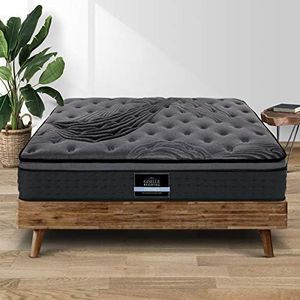 Giselle Bedding King Mattress Bed Mattresses Bamboo Foam 34cm Thickness, with 5-Zone Pocket Spring System and Breathable Euro Top, 5Yrs Warranty, Medium Firm, Blackwith Vacuum Packed