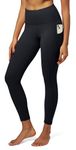 IUGA Leggings for Women Yoga Pants for Women with Pockets Workout Yoga Leggings with Pockets Black, Large