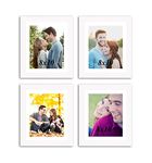 Art Street Painting Mantra Set of 4 Individual Couple Photo Frame/Wall Hanging for Home Décor - White