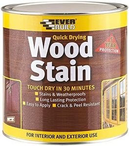 Everbuild Satin Wood Stain – Indoor and Outdoor Use – Weatherproof – UV-Resistant – Quick Drying – Solvent Free – Walnut – 250ml