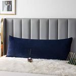 uwkcy Velvet Body Pillow Cover/Case Pillowcase with Hidden Zipper, Zippered Flannel Body Pillow Case (20 x 48 Inch/51x122cm, Navy Blue, 1-Piece)