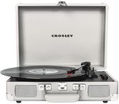 Crosley CR8005F-WS Cruiser Plus Vintage 3-Speed Bluetooth in/out Suitcase Turntable, White Sand