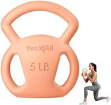 Yes4All Kettlebell Weight with Wide Multigrip Handle for Dumbbell Weights Exercises, Full Body Workout Equipment - 05lbs - Peach Fuzz