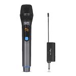 MicrocKing Wireless Microphone Wireless Microphone System Dynamic Handheld Mic with Rechargeable Receiver for Conference Weddings Church Stage Party Karaoke