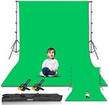 EMART Green Backdrop with Stand, 8.5x10ft(2.6x3m) Photography Background Stand Kit with 10x12ft (3x3.6m) Backdrop for Portrait, Video, Shooting, Photo, Studio