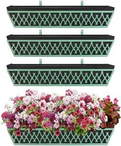 Karlliu 4 Pack 30 Inch Window Boxes Planters Railing Planter Box with Adjustable Brackets & Non-Woven Fabric Plant Grow Bags Deck Railing Planter Boxes Balcony Hanging Flower Box for Outdoor Plants